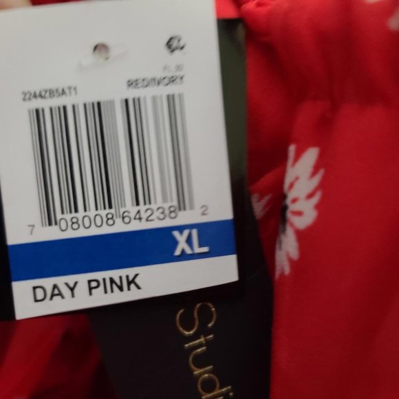 City Studio Coral Pink Floral Tie Back Dress Women Size XL NWT - Picture 5 of 11